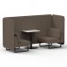 Brixworth 2 Seater Bench Booth With Black Legs And White Table With Black Leg In X2 Fabric - Theory Panels And Sofa SF003495