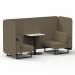 Brixworth 2 Seater Bench Booth With Black Legs And White Table With Black Leg In Main Line Flax Fabric - Bank Panels And Sofa SF003496