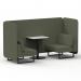 Brixworth 2 Seater Bench Booth With Black Legs And White Table With Black Leg In Main Line Flax Fabric - Monument Panels And Sofa SF003497