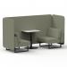 Brixworth 2 Seater Bench Booth With Black Legs And White Table With Black Leg In Main Line Flax Fabric - Newbury Panels And Sofa SF003498