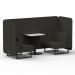 Brixworth 2 Seater Bench Booth With Black Legs And White Table With Black Leg In Main Line Flax Fabric - Temple Panels And Sofa SF003499