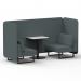 Brixworth 2 Seater Bench Booth With Black Legs And White Table With Black Leg In Main Line Flax Fabric - Westminster Panels And Sofa SF003501