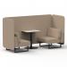 Brixworth 2 Seater Bench Booth With Black Legs And White Table With Black Leg In Synergy Fabric - Affix Panels And Sofa SF003502