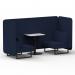 Brixworth 2 Seater Bench Booth With Black Legs And White Table With Black Leg In Synergy Fabric - Alike Panels And Sofa SF003503