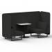Brixworth 2 Seater Bench Booth With Black Legs And White Table With Black Leg In Synergy Fabric - Mix Panels And Sofa SF003504