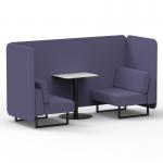 Brixworth 2 Seater Bench Booth With Black Legs And White Table With Black Leg In Synergy Fabric - Order Panels And Sofa SF003505