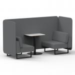 Brixworth 2 Seater Bench Booth With Black Legs And White Table With Black Leg In Synergy Fabric - Partner Panels And Sofa SF003506