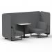 Brixworth 2 Seater Bench Booth With Black Legs And White Table With Black Leg In Synergy Fabric - Partner Panels And Sofa SF003506