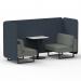 Brixworth 2 Seater Bench Booth With Black Legs And White Table With Black Leg In Rivet Fabric - Crucible Panels And Prime Sofa SF003516