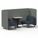 Brixworth 2 Seater Bench Booth With Black Legs And White Table With Black Leg In Rivet Fabric - Prime Panels And Crucible Sofa SF003518