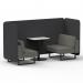 Brixworth 2 Seater Bench Booth With Black Legs And White Table With Black Leg In X2 Fabric - Arithmetic Panels And Number Sofa SF003520