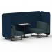 Brixworth 2 Seater Bench Booth With Black Legs And White Table With Black Leg In X2 Fabric - Calculus Panels And Polygon Sofa SF003521