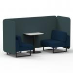 Brixworth 2 Seater Bench Booth With Black Legs And White Table With Black Leg In X2 Fabric - Polygon Panels And Calculus Sofa SF003524