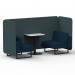 Brixworth 2 Seater Bench Booth With Black Legs And White Table With Black Leg In X2 Fabric - Polygon Panels And Calculus Sofa SF003524
