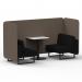 Brixworth 2 Seater Bench Booth With Black Legs And White Table With Black Leg In X2 Fabric - Theory Panels And Diameter Sofa SF003525