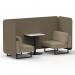 Brixworth 2 Seater Bench Booth With Black Legs And White Table With Black Leg In Main Line Flax Fabric - Bank Panels And Upminster Sofa SF003526