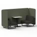 Brixworth 2 Seater Bench Booth With Black Legs And White Table With Black Leg In Main Line Flax Fabric - Monument Panels And Temple Sofa SF003527