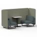 Brixworth 2 Seater Bench Booth With Black Legs And White Table With Black Leg In Main Line Flax Fabric - Newbury Panels And Westminster Sofa SF003528