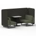 Brixworth 2 Seater Bench Booth With Black Legs And White Table With Black Leg In Main Line Flax Fabric - Temple Panels And Monument Sofa SF003529