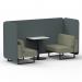 Brixworth 2 Seater Bench Booth With Black Legs And White Table With Black Leg In Main Line Flax Fabric - Westminster Panels And Newbury Sofa SF003531