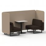 Brixworth 2 Seater Bench Booth With Black Legs And White Table With Black Leg In Synergy Fabric - Affix Panels And Wed Sofa SF003532