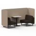 Brixworth 2 Seater Bench Booth With Black Legs And White Table With Black Leg In Synergy Fabric - Affix Panels And Wed Sofa SF003532