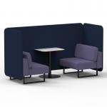 Brixworth 2 Seater Bench Booth With Black Legs And White Table With Black Leg In Synergy Fabric - Alike Panels And Order Sofa SF003533
