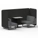 Brixworth 2 Seater Bench Booth With Black Legs And White Table With Black Leg In Synergy Fabric - Mix Panels And Partner Sofa SF003534
