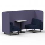 Brixworth 2 Seater Bench Booth With Black Legs And White Table With Black Leg In Synergy Fabric - Order Panels And Alike Sofa SF003535