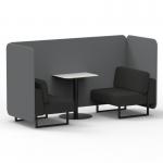 Brixworth 2 Seater Bench Booth With Black Legs And White Table With Black Leg In Synergy Fabric - Partner Panels And Mix Sofa SF003536