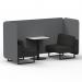 Brixworth 2 Seater Bench Booth With Black Legs And White Table With Black Leg In Synergy Fabric - Partner Panels And Mix Sofa SF003536