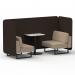 Brixworth 2 Seater Bench Booth With Black Legs And White Table With Black Leg In Synergy Fabric - Wed Panels And Affix Sofa SF003537