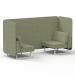 Brixworth 2 Seater Bench Booth With White Legs In Rivet Fabric - Burnish Panels And Sofa SF003544