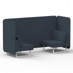 Brixworth 2 Seater Bench Booth With White Legs In Rivet Fabric - Crucible Panels And Sofa SF003546