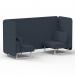 Brixworth 2 Seater Bench Booth With White Legs In Rivet Fabric - Crucible Panels And Sofa SF003546