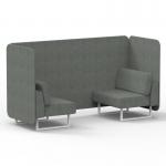 Brixworth 2 Seater Bench Booth With White Legs In Rivet Fabric - Prime Panels And Sofa SF003548