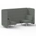 Brixworth 2 Seater Bench Booth With White Legs In Rivet Fabric - Prime Panels And Sofa SF003548