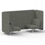 Brixworth 2 Seater Bench Booth With White Legs In Rivet Fabric - Vitreous Panels And Sofa SF003549