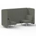 Brixworth 2 Seater Bench Booth With White Legs In Rivet Fabric - Vitreous Panels And Sofa SF003549