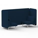 Brixworth 2 Seater Bench Booth With White Legs In X2 Fabric - Calculus Panels And Sofa SF003551