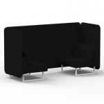 Brixworth 2 Seater Bench Booth With White Legs In X2 Fabric - Diameter Panels And Sofa SF003552