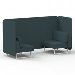 Brixworth 2 Seater Bench Booth With White Legs In X2 Fabric - Polygon Panels And Sofa SF003554