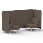 Brixworth 2 Seater Bench Booth With White Legs In X2 Fabric - Theory Panels And Sofa SF003555