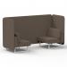 Brixworth 2 Seater Bench Booth With White Legs In X2 Fabric - Theory Panels And Sofa SF003555