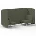 Brixworth 2 Seater Bench Booth With White Legs In Main Line Flax Fabric - Monument Panels And Sofa SF003557