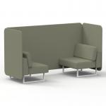 Brixworth 2 Seater Bench Booth With White Legs In Main Line Flax Fabric - Newbury Panels And Sofa SF003558