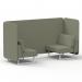 Brixworth 2 Seater Bench Booth With White Legs In Main Line Flax Fabric - Newbury Panels And Sofa SF003558