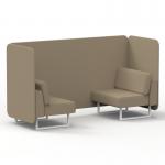 Brixworth 2 Seater Bench Booth With White Legs In Main Line Flax Fabric - Upminster Panels And Sofa SF003560