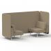 Brixworth 2 Seater Bench Booth With White Legs In Main Line Flax Fabric - Upminster Panels And Sofa SF003560