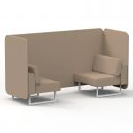 Brixworth 2 Seater Bench Booth With White Legs In Synergy Fabric - Affix Panels And Sofa SF003562
